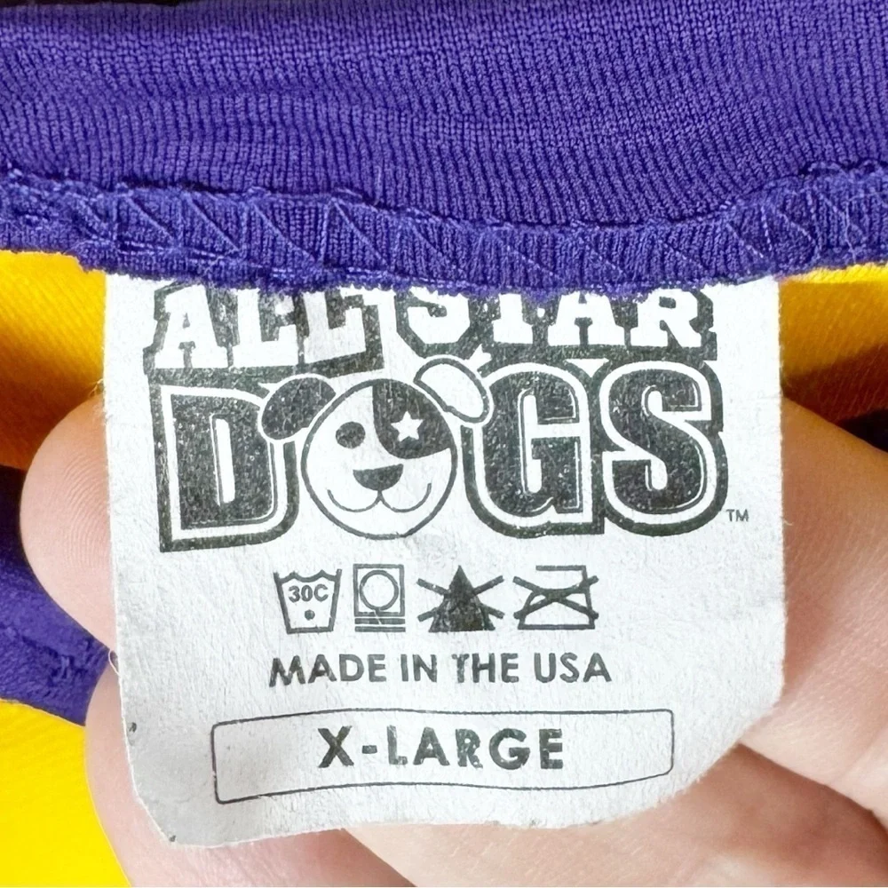 All Star Dogs Gold Purple Lsu Tigers Athletic Mesh Pet Jersey - XL